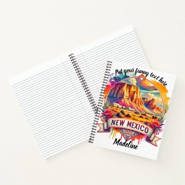Vibrant landscape of New Mexico at sunset Notebook (Inside)