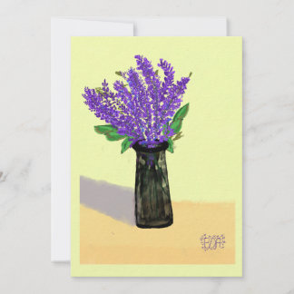 Vibrant Lavender Flowers, Nature Inspired Invitation