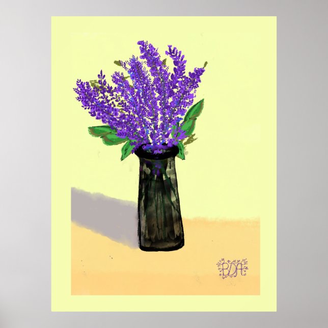 Vibrant Lavender Flowers, Nature Inspired Poster (Front)