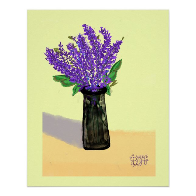 Vibrant Lavender Flowers, Nature Inspired Poster (Front)