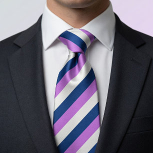 Vibrant Lavender Purple Gradient Striped  Tie