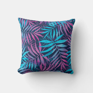 vibrant leaf pattern cushion