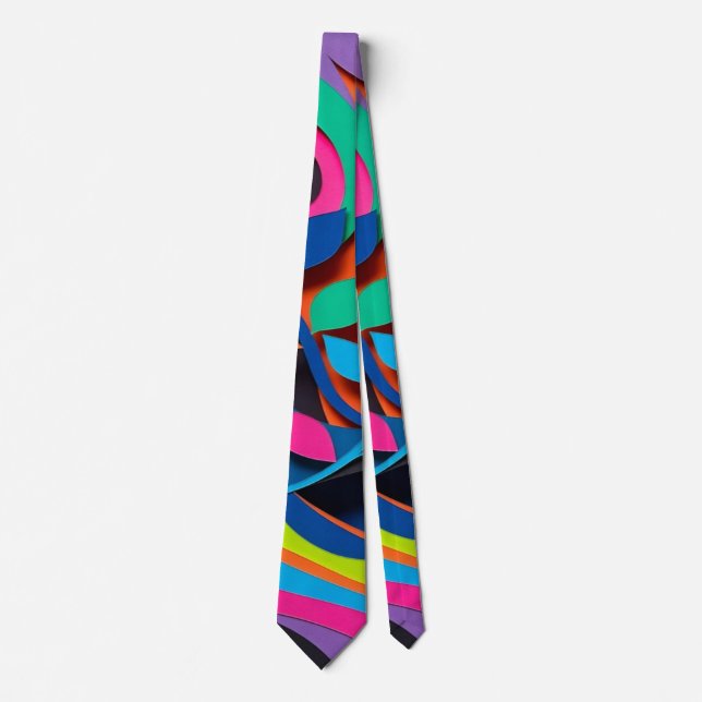 Vibrant Leaf Wave Harmony Tie (Front)