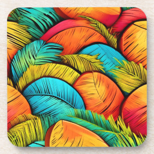 Vibrant Leafscape Coaster