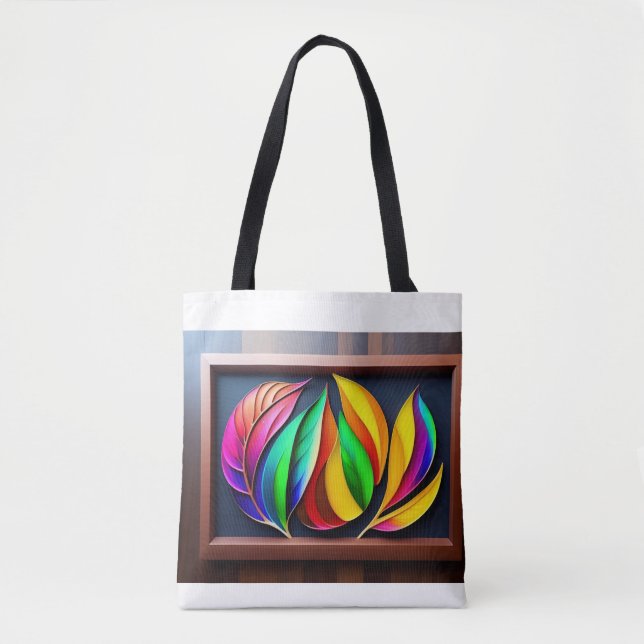 "Vibrant Leaves Wall Art" Tote Bag (Front)