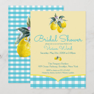 Vibrant Lemon Bridal Shower Invitations