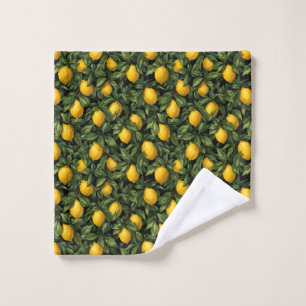 Vibrant Lemon Citrus Tree Pattern Bath Towel Set