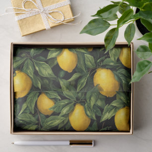 Vibrant Lemon Citrus Tree Pattern Tissue Paper