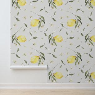 Vibrant Lemon Fruit Pattern Wallpaper