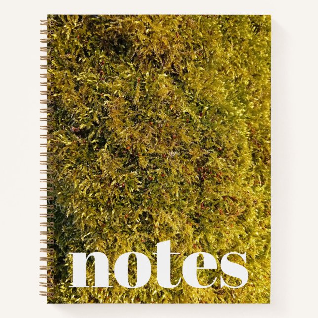Vibrant Lemon Green Moss Photo Notebook (Front)
