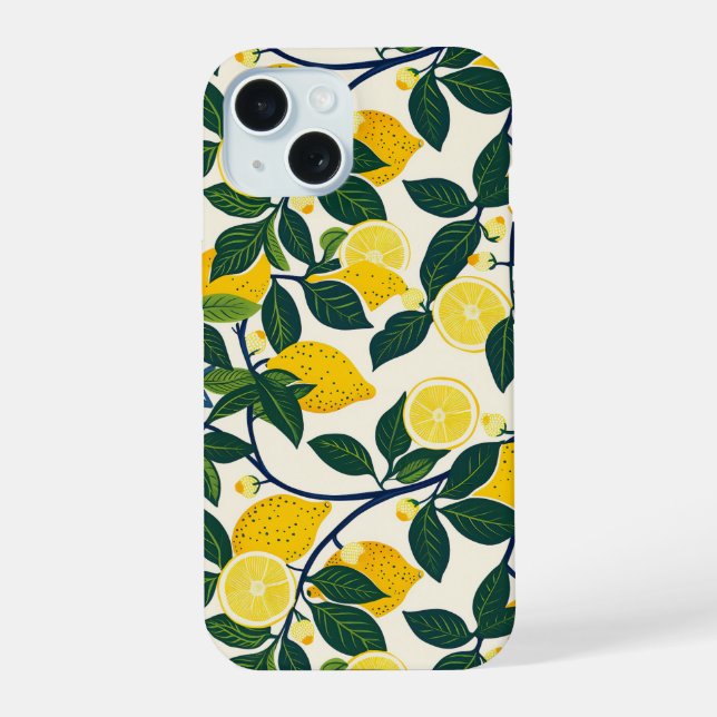 Vibrant Lemon Grove iPhone 15 Case (Back)