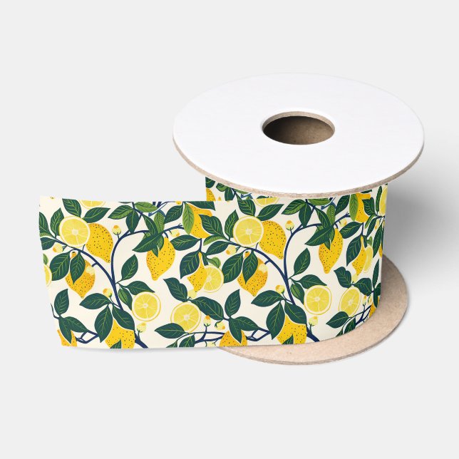 Vibrant Lemon Grove Satin Ribbon (Spool)
