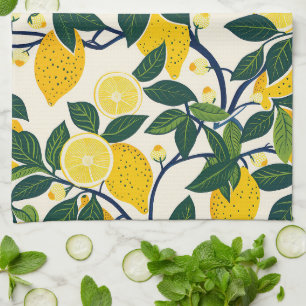 Vibrant Lemon Grove Tea Towel