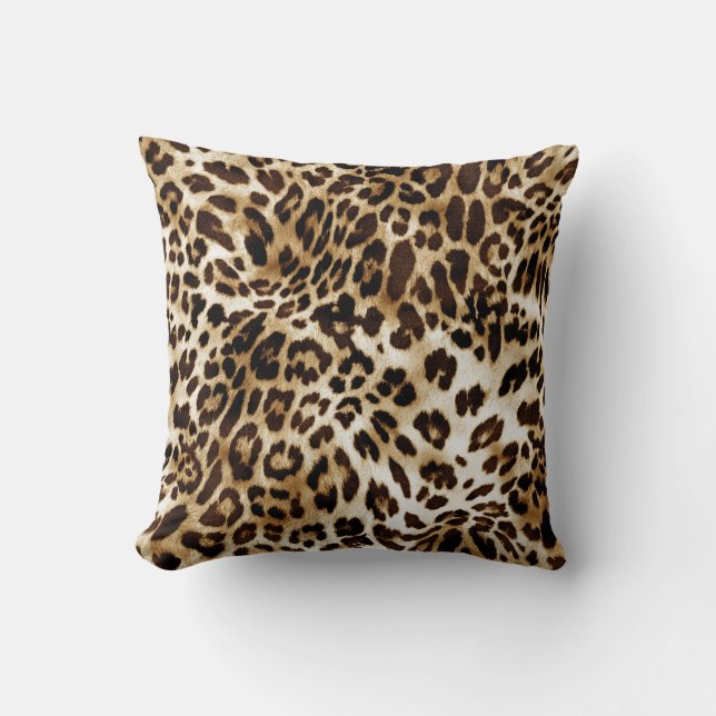 Vibrant Leopard: Colourful Textile Design. Cushion (Front)