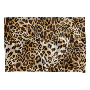 Vibrant Leopard: Colourful Textile Design. Pillowcase