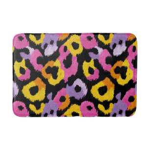 Vibrant Leopard Print Retro Glam y2k Trendy  Bath Mat