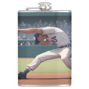 Vibrant "Less Is More" Abstract Graphic Hip Flask