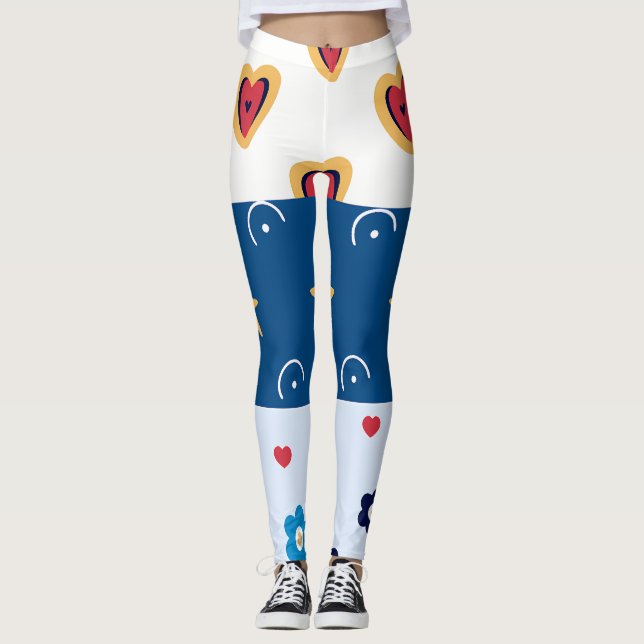 Vibrant "Less Is More" Abstract Graphic Leggings (Front)