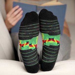 Vibrant "Less Is More" Abstract Graphic Socks