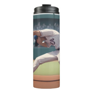 Vibrant "Less Is More" Abstract Graphic Thermal Tumbler