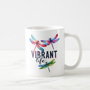 Vibrant Life - Artistic Dragonfly Coffee Mug