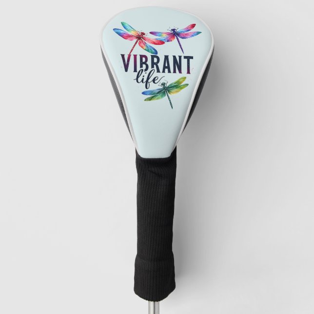 Vibrant Life - Artistic Dragonfly Golf Head Cover (Front)