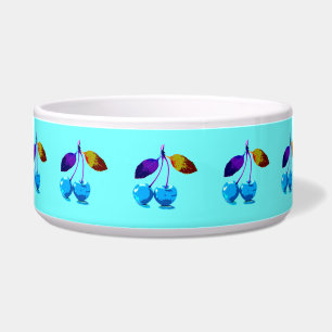 Vibrant light blue cherries