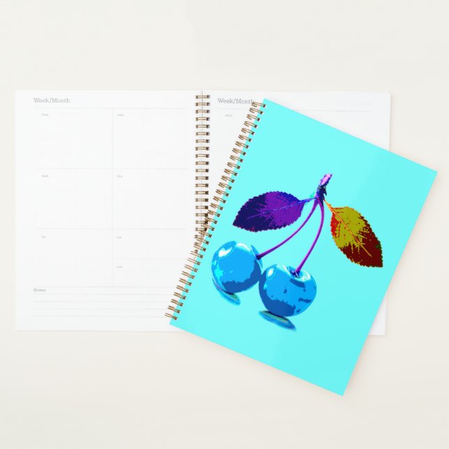 Vibrant light blue cherries   planner (Display)