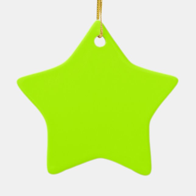 Vibrant Lime Green Colour Ready to Customise Ceramic Tree Decoration (Back)