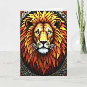 Vibrant Lion Fathers Day Card
