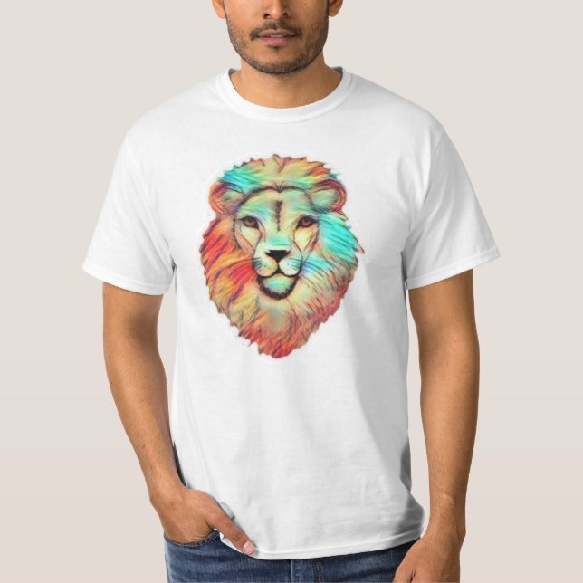 Vibrant Lion's Head Men's T-Shirt (Front)