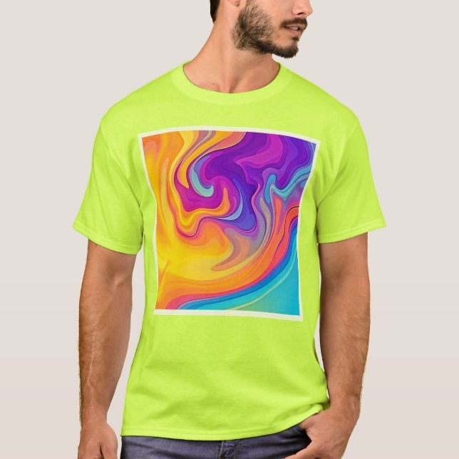Vibrant Liquid Art Flow T-Shirt (Front)