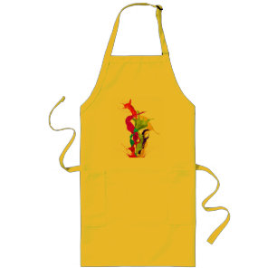 Vibrant Liquid Explosion: Abstract Paint Splash Long Apron