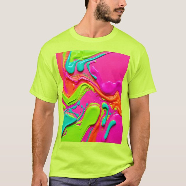 Vibrant Liquid Paint T-Shirt (Front)