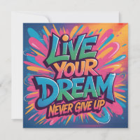 Vibrant "Live Your Dream" Graffiti Wall Art
