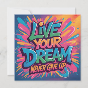 Vibrant "Live Your Dream" Graffiti Wall Art Holiday Card
