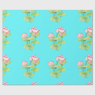 Vibrant Lotus Motif Wrapping Paper