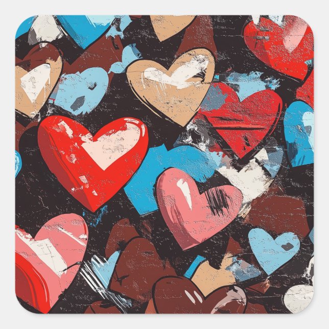 Vibrant Love Collage Square Sticker (Front)