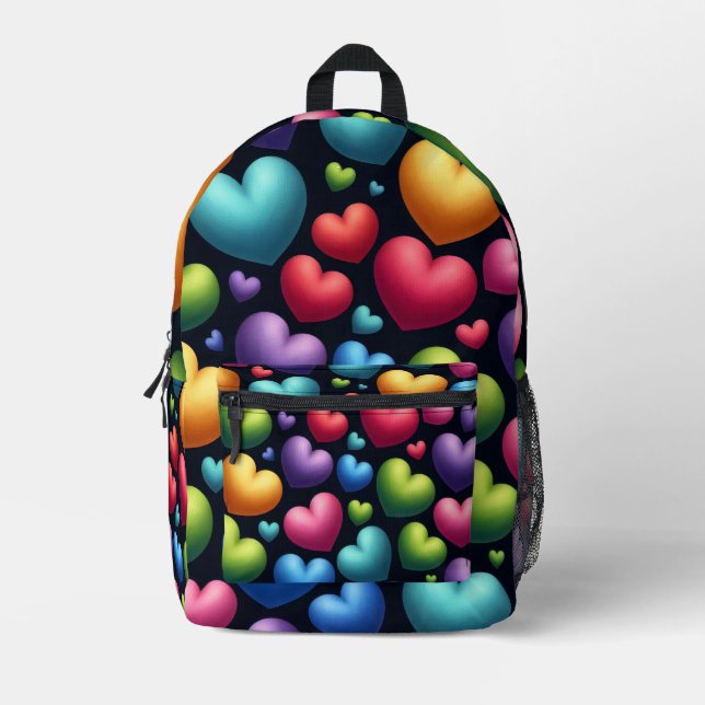 Vibrant Love Printed Backpack (Front)
