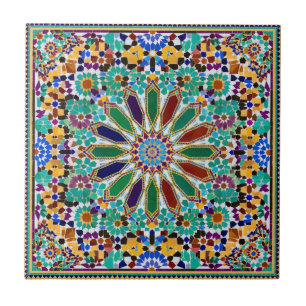 Vibrant Luxury Multi-Colour Moroccan Zellij Star Tile