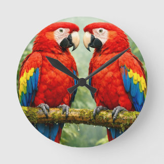 “Vibrant Macaw Parrot Wall Clock | 