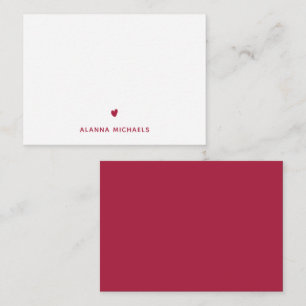 Vibrant Magenta Heart and Name Card
