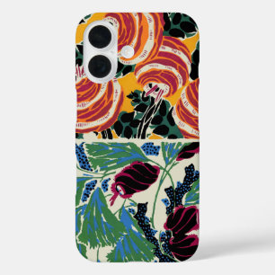 Vibrant Magenta & Orange Abstract Flower Art iPhone 16 Case