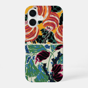 Vibrant Magenta & Orange Abstract Flower Art iPhone 16 Case