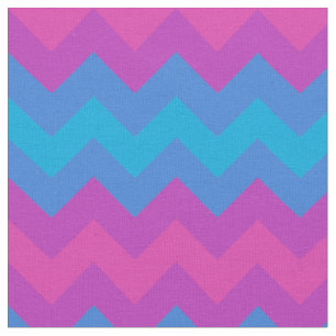 Vibrant Magenta Pink and Blue Chevrons Fabric