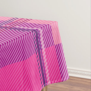 Vibrant Magenta Pink Plaid Aesthetic Tablecloth