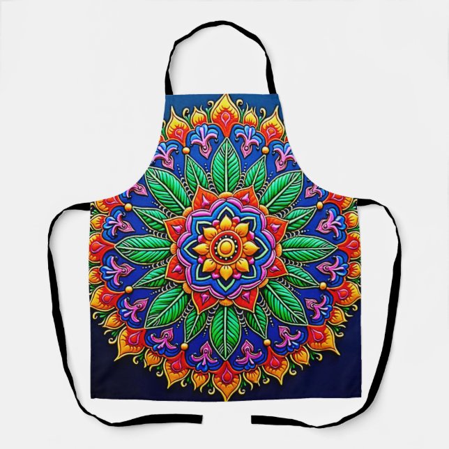 Vibrant Mandala Artistry Apron (Front)