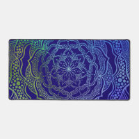 Vibrant Mandala Boho Chic Elegant Navy Blue Green