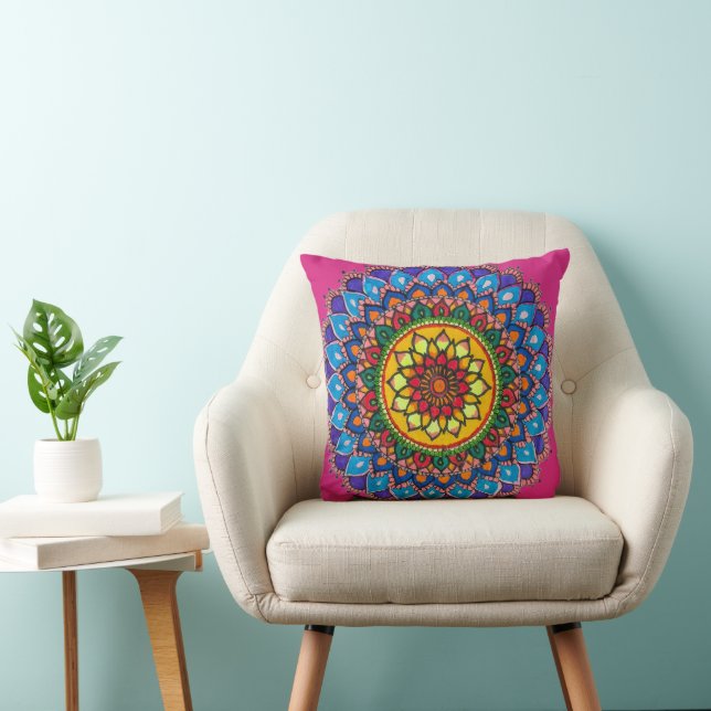 Vibrant Mandala Cushion (Chair)