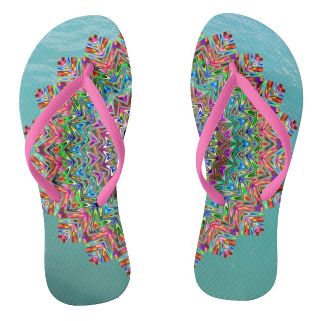 Vibrant mandala flip flops (Footbed)